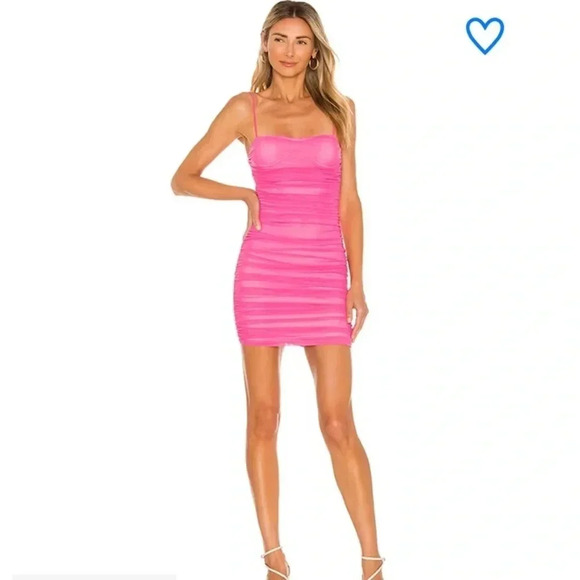 NWT Superdown Emmie Mesh Mini Dress Size Small Pink - Picture 1 of 7